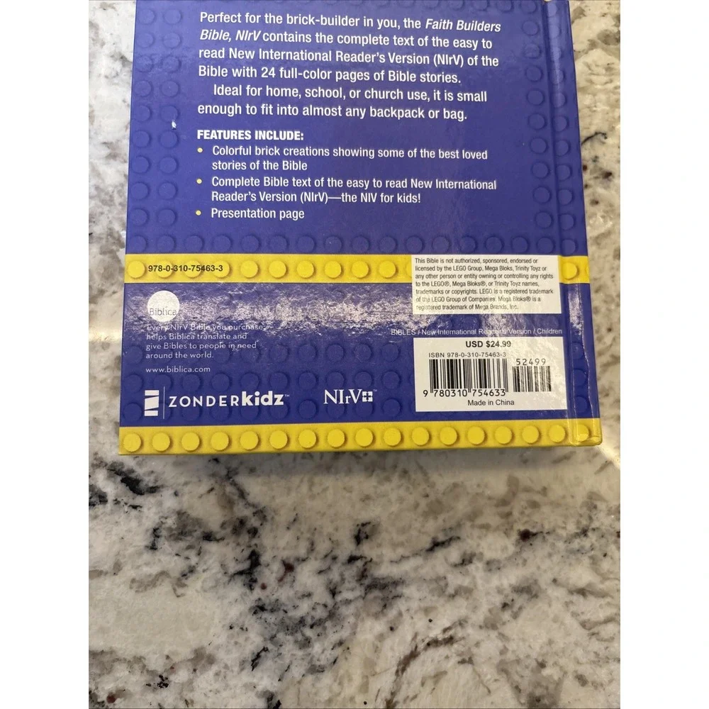 NIRV Faith Builders Bible Hardcover - Lego Bible Zondervan Kids Christianity Fun